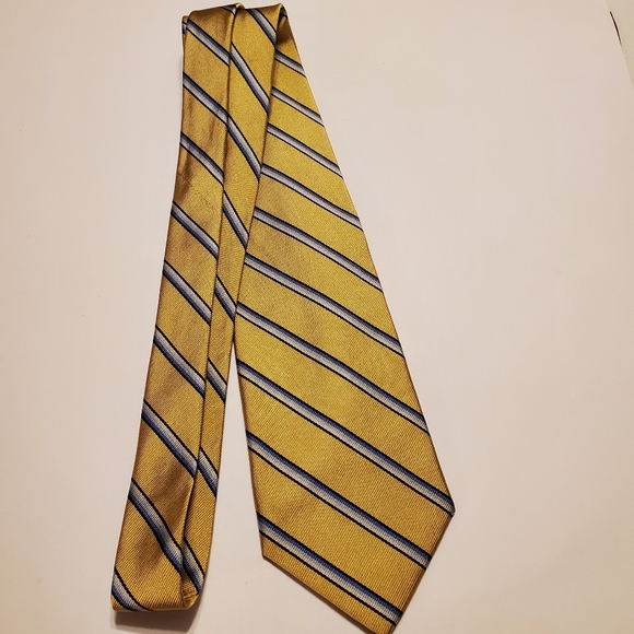 Brooks Brothers Makers Gold Repp Stripe Silk Tie - Picture 3 of 5